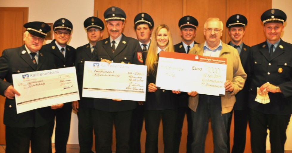 Feuerwehren Grossenschwand, Woppenrieth, Tännesberg und Kleinschwand spenden zusammen über 1.600 €