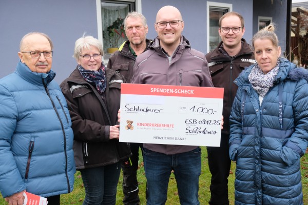 1.000-Euro-Spende f&uuml;r die Kinderkrebshilfe