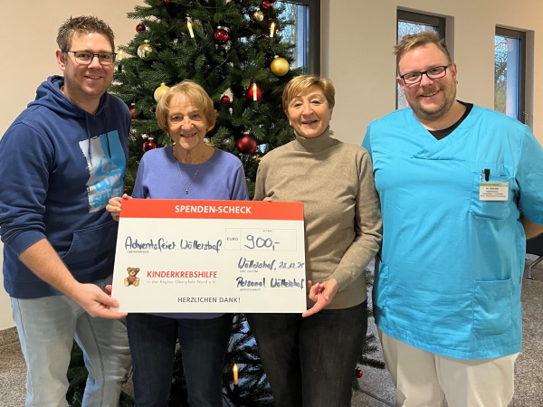 Gemeinsam Gutes tun: Belegschaft des Bezirksklinikums W&ouml;llershof spendet 900 Euro